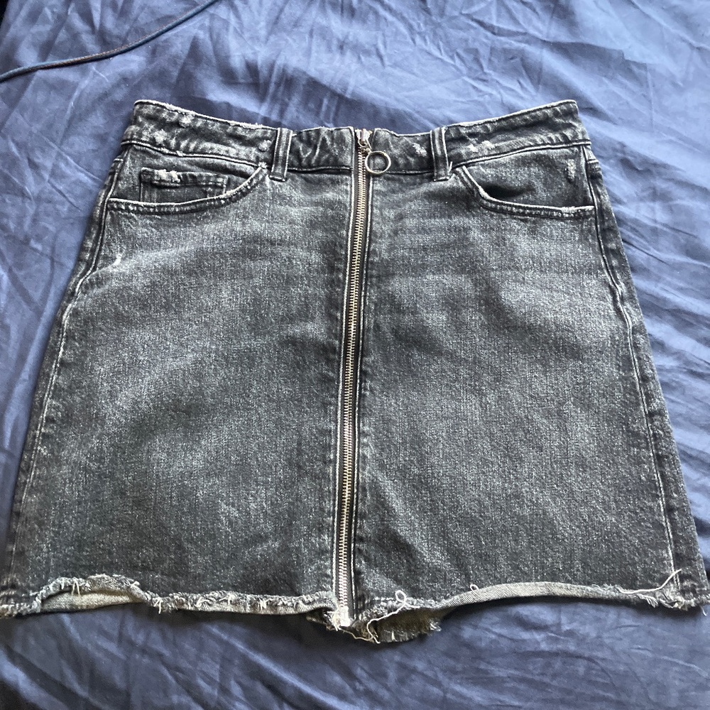 Paige black Jean mini skirt